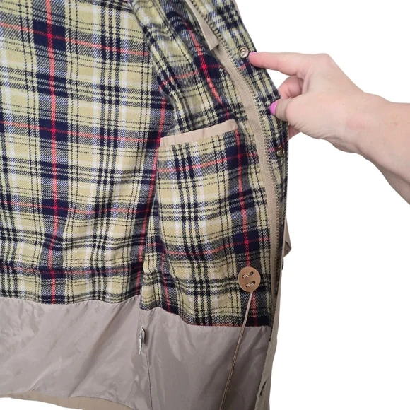 Vintage Swingster Mens Kahki Jacket Sz M Flannel Lined Two Way Zipper Utility - Picture 10 of 16